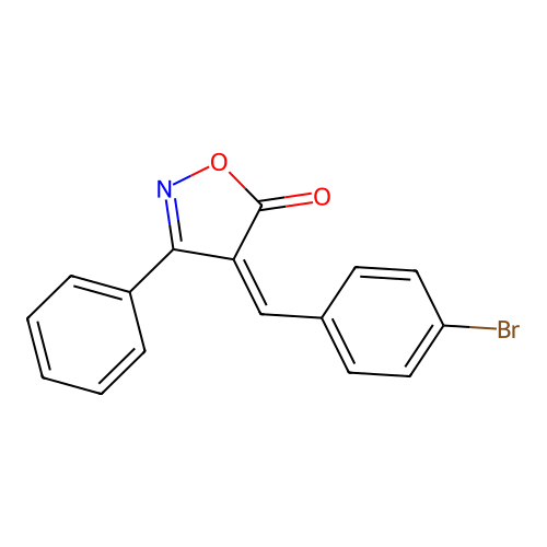 4-(4-bromobenzylidene)-3-phenylisoxazol-5(4H)-one structure