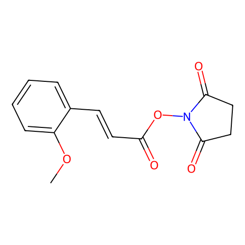 2,5-dioxoazolidinyl (2E)-3-(2-methoxyphenyl)prop-2-enoate structure