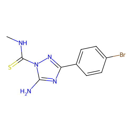 5-Amino-3-(4-bromophenyl)-N-methyl-1H-1,2,4-triazole-1-carbothioamide structure