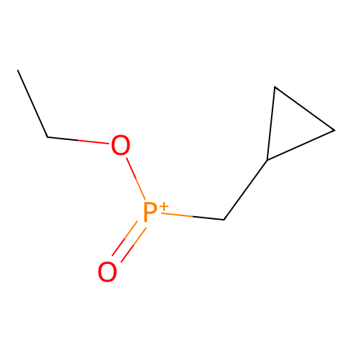 Cyclopropylmethyl-ethoxy-oxophosphanium structure