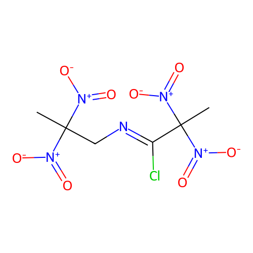 (1Z)-N-(2,2-dinitropropyl)-2,2-dinitropropanimidoyl chloride structure