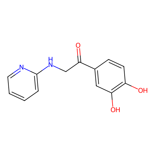 1-(3,4-Dihydroxyphenyl)-2-(pyridin-2-ylamino)ethanone structure