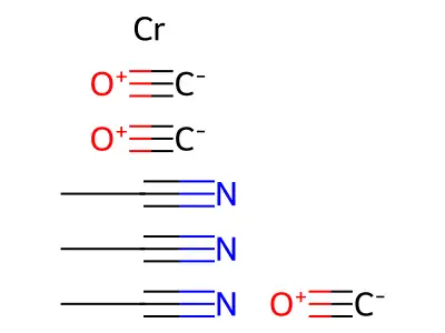 Tris(acetonitrile) chromium tricarbonyl structure