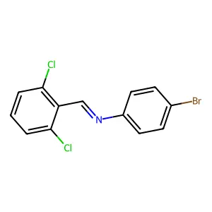 [N(E)]-4-Bromo-N-[(2,6-dichlorophenyl)methylene]benzenamine structure