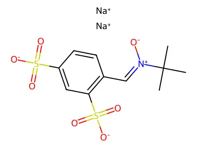 Disodium;4-[[tert-butyl(oxido)azaniumylidene]methyl]benzene-1,3-disulfonate structure