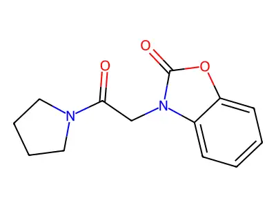 3-[2-oxo-2-(1-pyrrolidinyl)ethyl]-1,3-benzoxazol-2(3H)-one structure