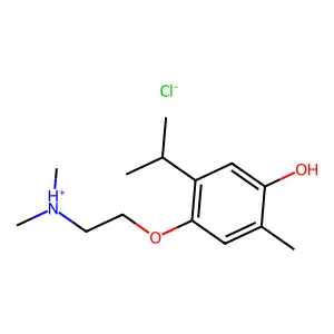2-(4-Hydroxy-5-methyl-2-propan-2-ylphenoxy)ethyl-dimethylazanium;chloride structure