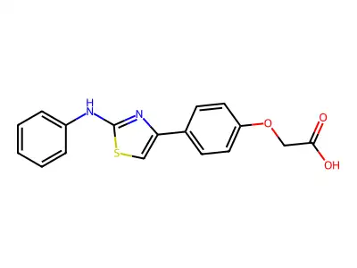 Acetic acid, (4-(2-phenylamino)-4-thiazolyl)phenoxy- structure
