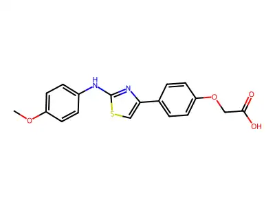 Acetic acid, (4-(2-((4-methoxyphenyl)amino)-4-thiazolyl)phenoxy)- structure