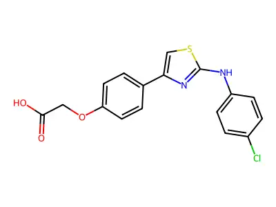 Acetic acid, (4-(2-((4-chlorophenyl)amino)-4-thiazolyl)phenoxy)- structure