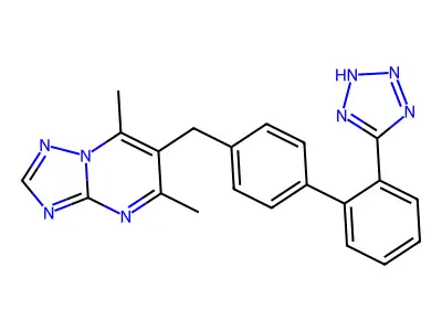 (1,2,4)Triazolo(1,5-a)pyrimidine, 5,7-dimethyl-6-((2'-(1H-tetrazol-5-yl)(1,1'-biphenyl)-4-yl)methyl)- structure