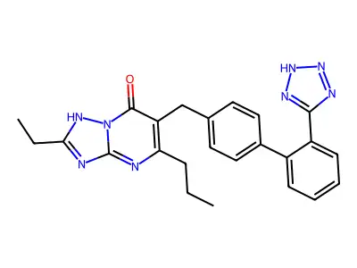 (1,2,4)Triazolo(1,5-a)pyrimidin-7-ol, 2-ethyl-5-propyl-6-((2'-(1H-tetrazol-5-yl)(1,1'-biphenyl)-4-yl)methyl)- structure