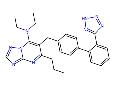 (1,2,4)Triazolo(1,5-a)pyrimidin-7-amine, N,N-diethyl-5-propyl-6-((2'-(1H-tetrazol-5-yl)(1,1'-biphenyl)-4-yl)methyl)- structure