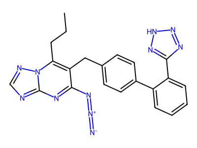 (1,2,4)Triazolo(1,5-a)pyrimidine, 5-azido-7-propyl-6-((2'-(1H-tetrazol-5-yl)(1,1'-biphenyl)-4-yl)methyl)- structure