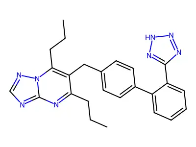(1,2,4)Triazolo(1,5-a)pyrimidine, 5,7-dipropyl-6-((2'-(1H-tetrazol-5-yl)(1,1'-biphenyl)-4-yl)methyl)- structure
