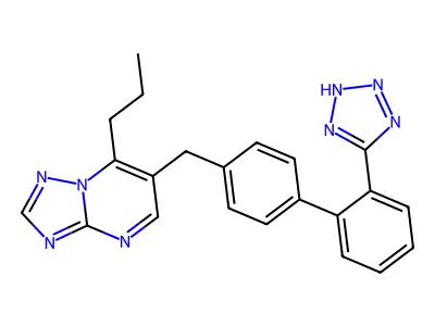 (1,2,4)Triazolo(1,5-a)pyrimidine, 7-propyl-6-((2'-(1H-tetrazol-5-yl)(1,1'-biphenyl)-4-yl)methyl)- structure