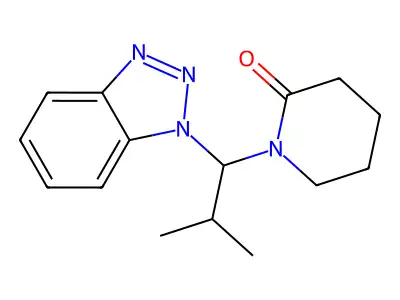 1-[1-(1H-1,2,3-Benzotriazol-1-yl)-2-methylpropyl]piperidin-2-one structure