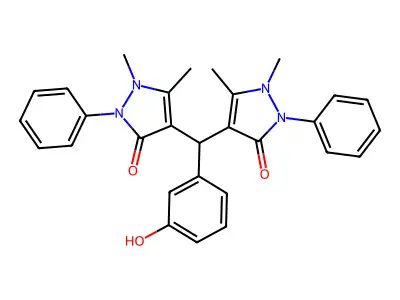 Diantipyryl(3-hydroxyphenyl)methane structure