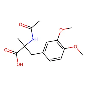 (2S)-3-(3,4-dimethoxyphenyl)-2-acetamido-2-methylpropanoic acid structure