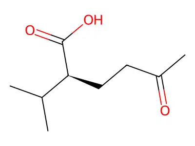 2-Isopropyl-5-oxohexanoic acid, (2S)- structure