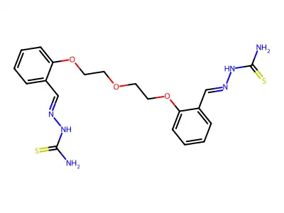 2,2'-[Oxybis(2,1-ethanediyloxy-2,1-phenylenemethylidyne)]bis[hydrazinecarbothioamide] structure