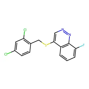 2,4-Dichlorobenzyl 8-fluoro-4-cinnolinyl sulfide structure