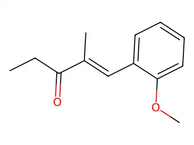 1-(2-Methoxyphenyl)-2-methylpent-1-en-3-one structure