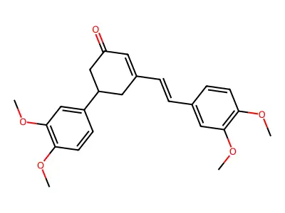 5-(3,4-Dimethoxyphenyl)-3-[2-(3,4-dimethoxyphenyl)ethenyl]cyclohex-2-en-1-one structure
