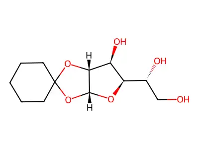 1,2-O-Cyclohexane-1,1-diyl-alpha-D-xylo-hexofuranose structure