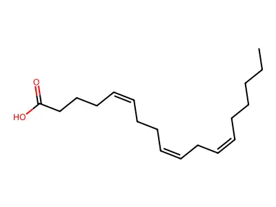 5,9,12-Octadecatrienoic acid structure
