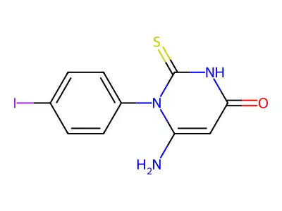 6-Amino-1-(4-iodophenyl)-2-sulfanylidenepyrimidin-4-one structure
