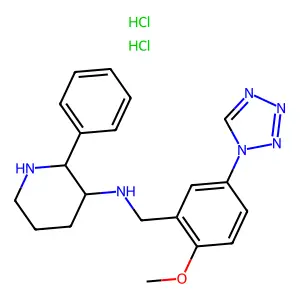 (2-Methoxy-5-tetrazol-1-ylbenzyl)(2-phenylpiperidin-3-yl)amine structure