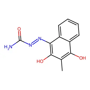 2-(2-Hydroxy-3-methyl-4-oxo-1(4H)-naphthalenylidene)hydrazinecarboxamide structure