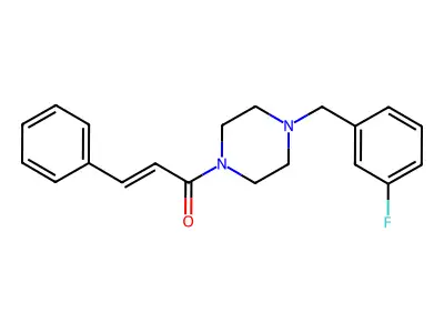 (E)-1-[4-[(3-fluorophenyl)methyl]piperazin-1-yl]-3-phenylprop-2-en-1-one structure