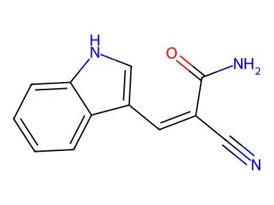 Alpha-cyano-3-indoleacrylamide structure