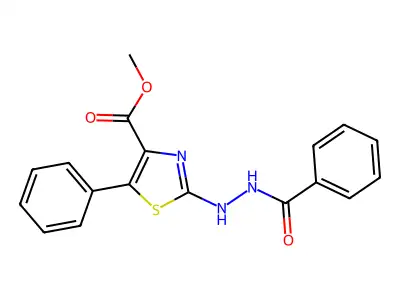 Methyl 2-(2-benzoylhydrazinyl)-5-phenyl-1,3-thiazole-4-carboxylate structure