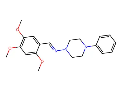 4-Phenyl-N-(2,4,5-trimethoxybenzylidene)-1-piperazinamine structure