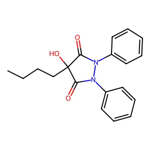 4-Butyl-4-hydroxy-1,2-diphenyl-3,5-pyrazolidinedione structure