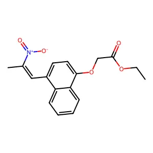 Ethyl 2-[4-(2-nitroprop-1-enyl)naphthalen-1-yl]oxyacetate structure