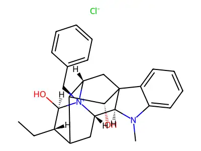 Ajmalanium, 17,21-dihydroxy-4-(phenylmethyl)-, chloride, (4-alpha,17R,21-alpha)- structure