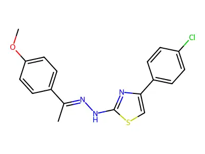 1-(4-methoxyphenyl)-1-ethanone N-[4-(4-chlorophenyl)-1,3-thiazol-2-yl]hydrazone structure