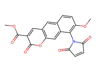 Methyl 9-maleinimido-8-methoxy-6,7-benzocumarin-3-carboxylate structure