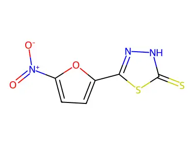 5-(5-Nitro-2-furyl)-1,3,4-thiadiazole-2-thiol structure