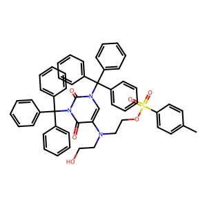 2-[(2,4-dioxo-1,3-ditritylpyrimidin-5-yl)-(2-hydroxyethyl)am structure