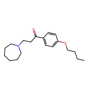 Propiophenone, 3-(hexahydro-1H-azepin-1-yl)-4'-butoxy- structure