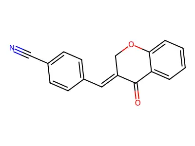 4-[(4-oxo-3,4-dihydro-2H-1-benzopyran-3-ylidene)methyl]benzonitrile structure