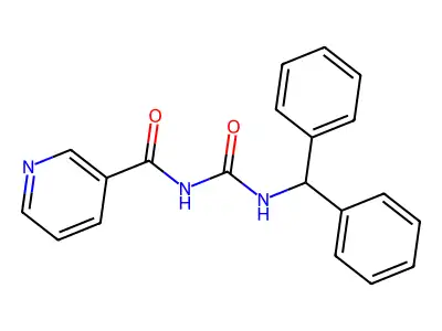 3-Pyridinecarboxamide, N-(((diphenylmethyl)amino)carbonyl)- structure