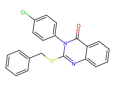 2-(Benzylthio)-3-(4-chlorophenyl)-4(3H)-quinazolinone structure