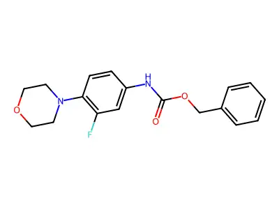 Carbamic acid, N-(3-fluoro-4-(4-morpholinyl)phenyl)-, phenylmethyl ester structure