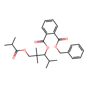 Benzyl (1-(isobutyryloxy)-2,2,4-trimethylpentan-3-yl) phthalate structure